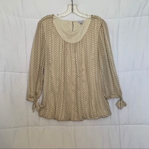 Rebecca Malone Cream and Black Polka Dot Blouse